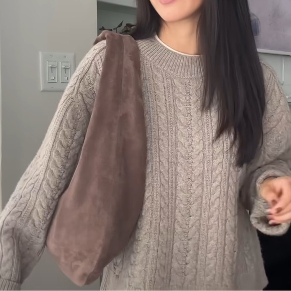 Suede leather mini hobo bag - Picture 6 of 6